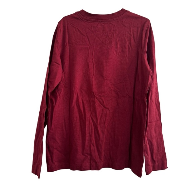 Lands' End Red T-Rex Dinosaur Embroidered Graphic Tee Top Long Sleeve Sz M 8 NEW - Picture 3 of 6